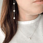 Jamie Chain Drop Earrings - Near-round Edison Pearl Chain Drop Earrings