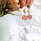 Festive Collection - Pink Glitter Baroque Pearl Stud Dangles