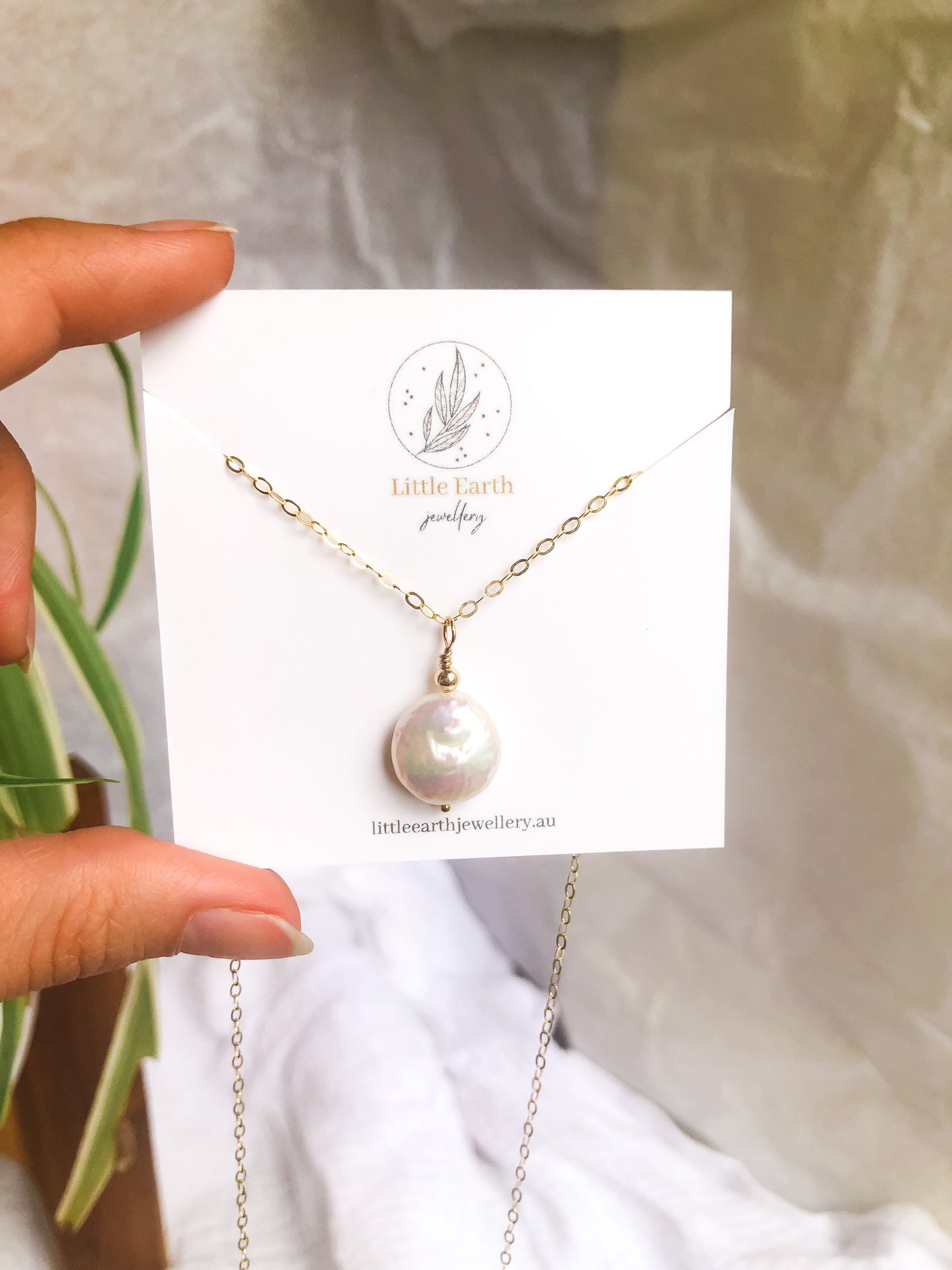 Mia Pearl Necklace - Small Coin Pearl Necklace