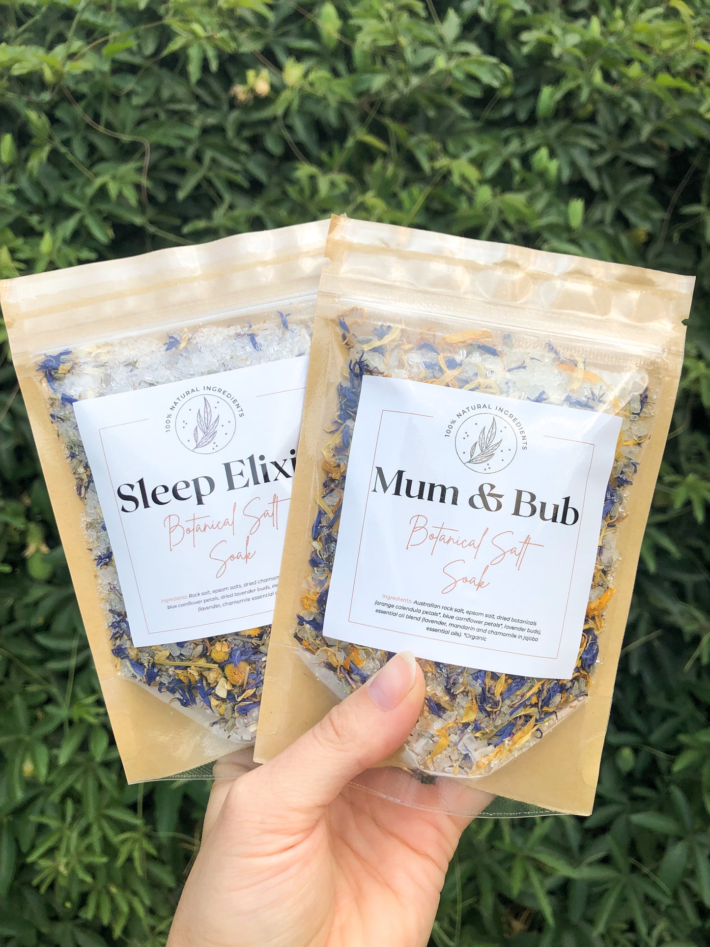 Bath Salt Soak: Lavender, Mandarin & Camomile Bath Salts - Mum & Bub pregnancy & breastfeeding safe bath salts