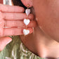 Heart Shaped Baroque Pearl Trio Dangle Earrings - Gold Filled or Sterling Silver