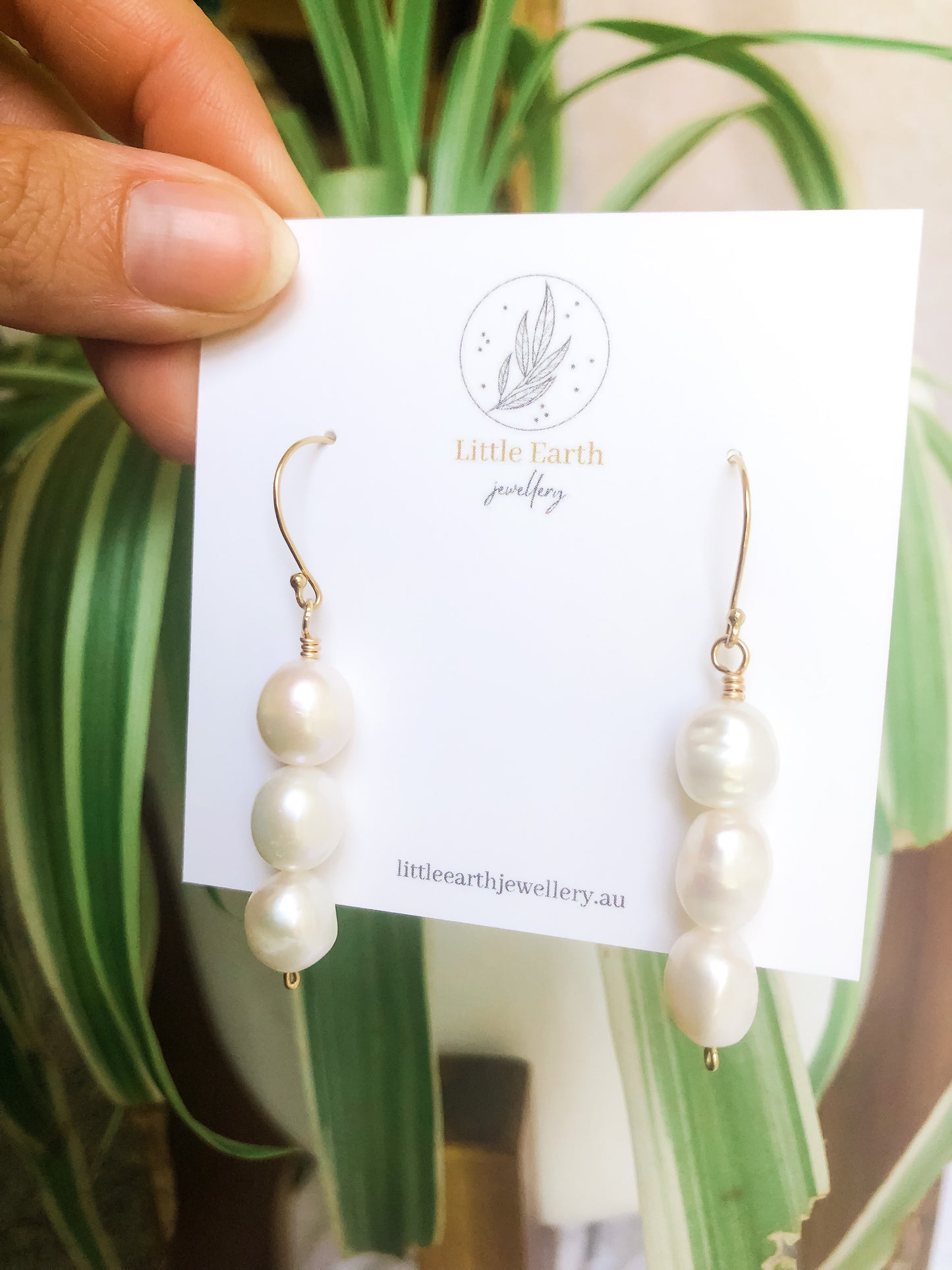 Sofi Drop Earrings - Three Baroque Pearl Drop Earrings