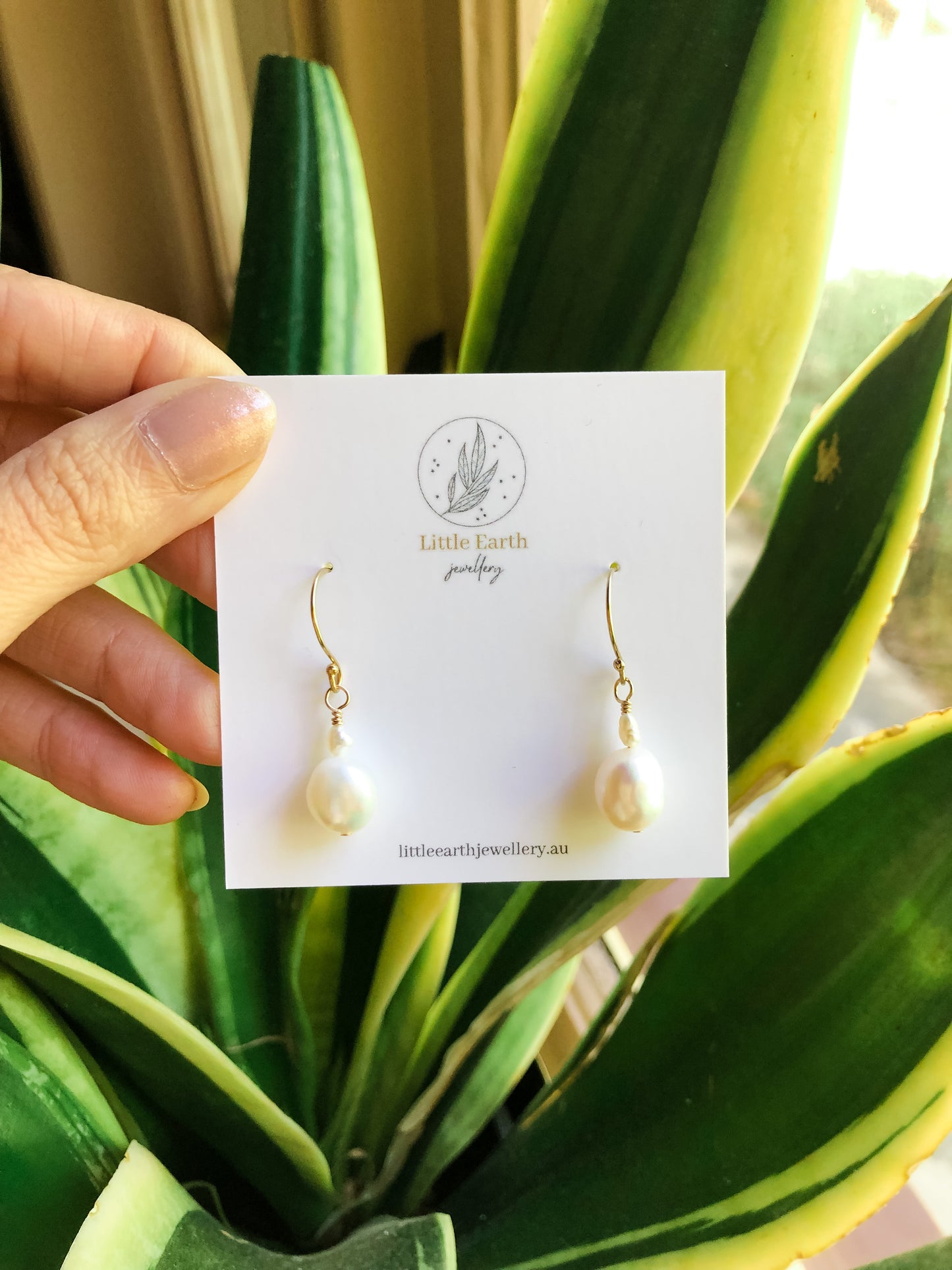 Jasmine Earrings - Double Baroque Pearl Drop Earrings