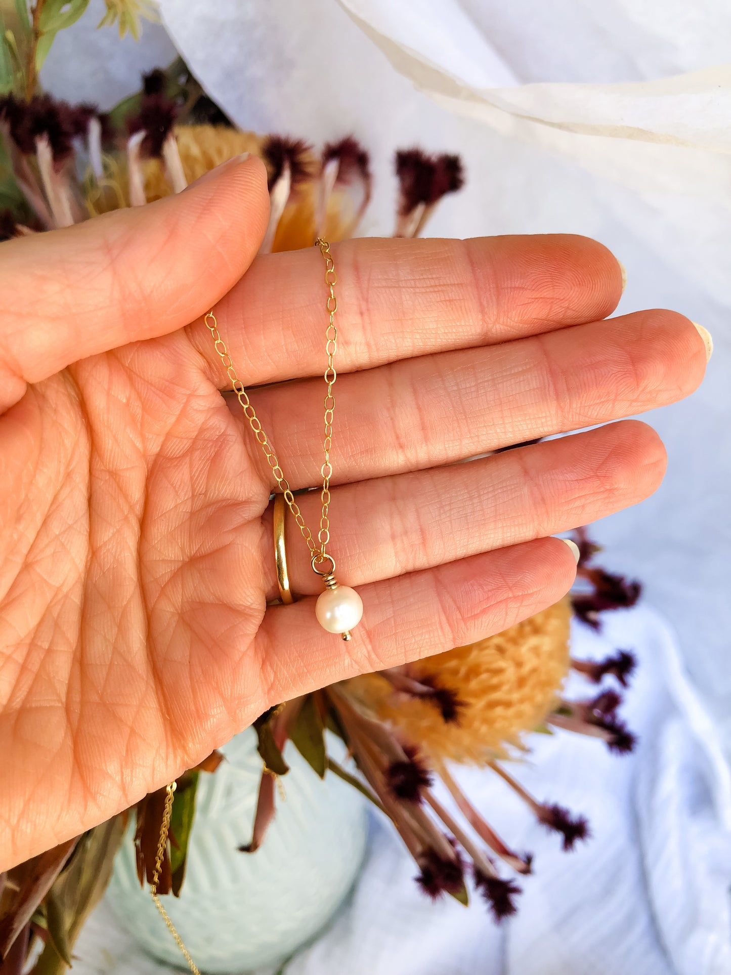 Emmy Pearl Drop Necklace