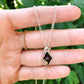 Feb Birthstone - Garnet Kite Pendant - Sterling Silver