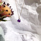 Amethyst Chunk Pendant Necklace - Genuine Amethyst Gemstone Necklace