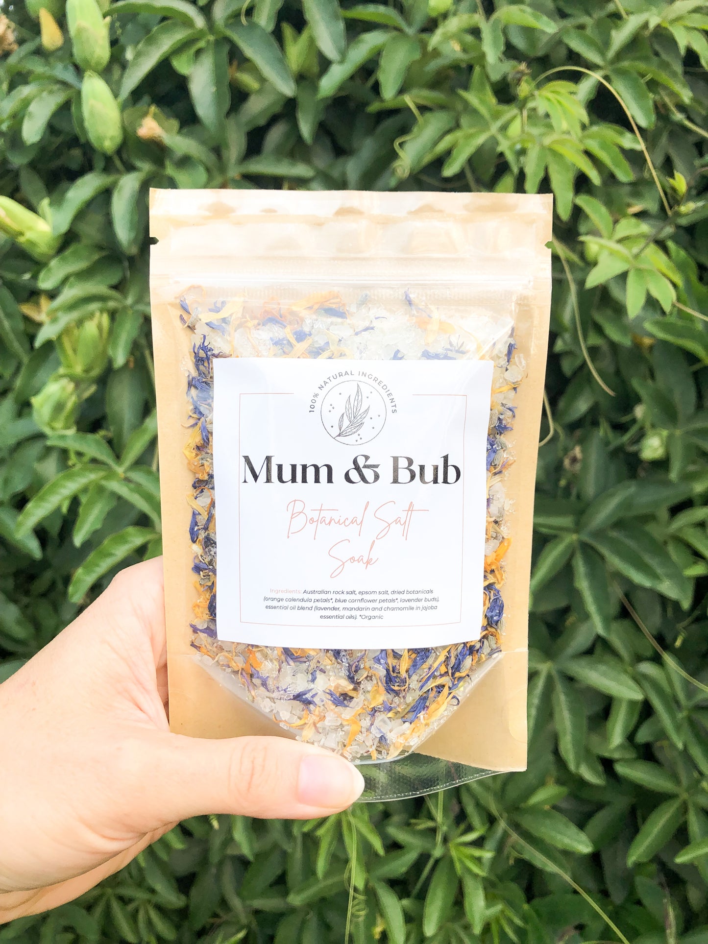 Bath Salt Soak: Lavender, Mandarin & Camomile Bath Salts - Mum & Bub pregnancy & breastfeeding safe bath salts