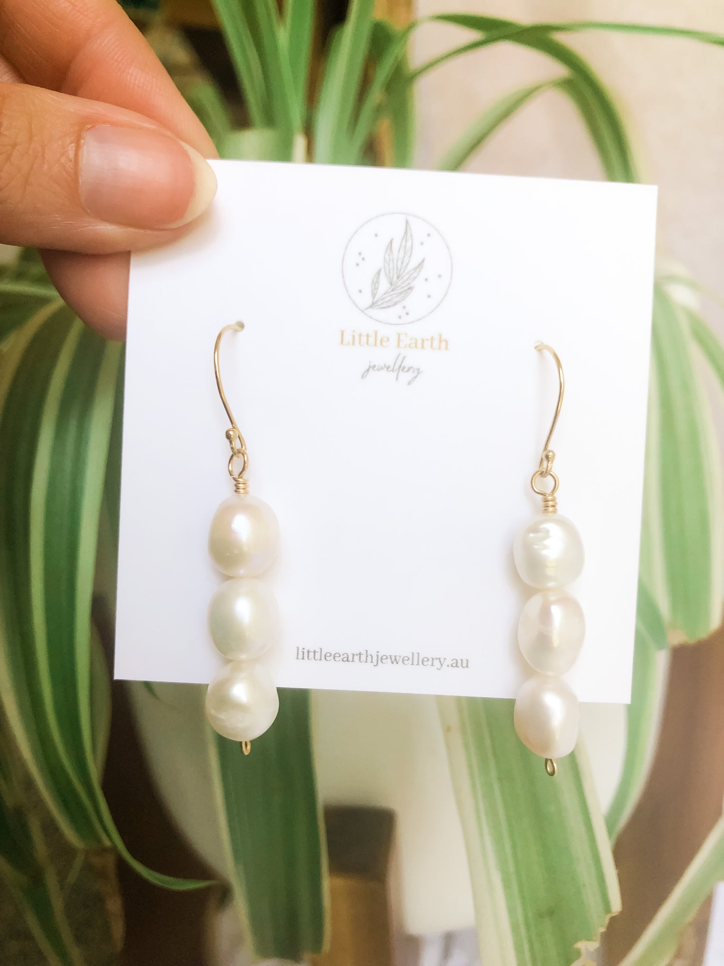 Sofi Drop Earrings - Three Baroque Pearl Drop Earrings