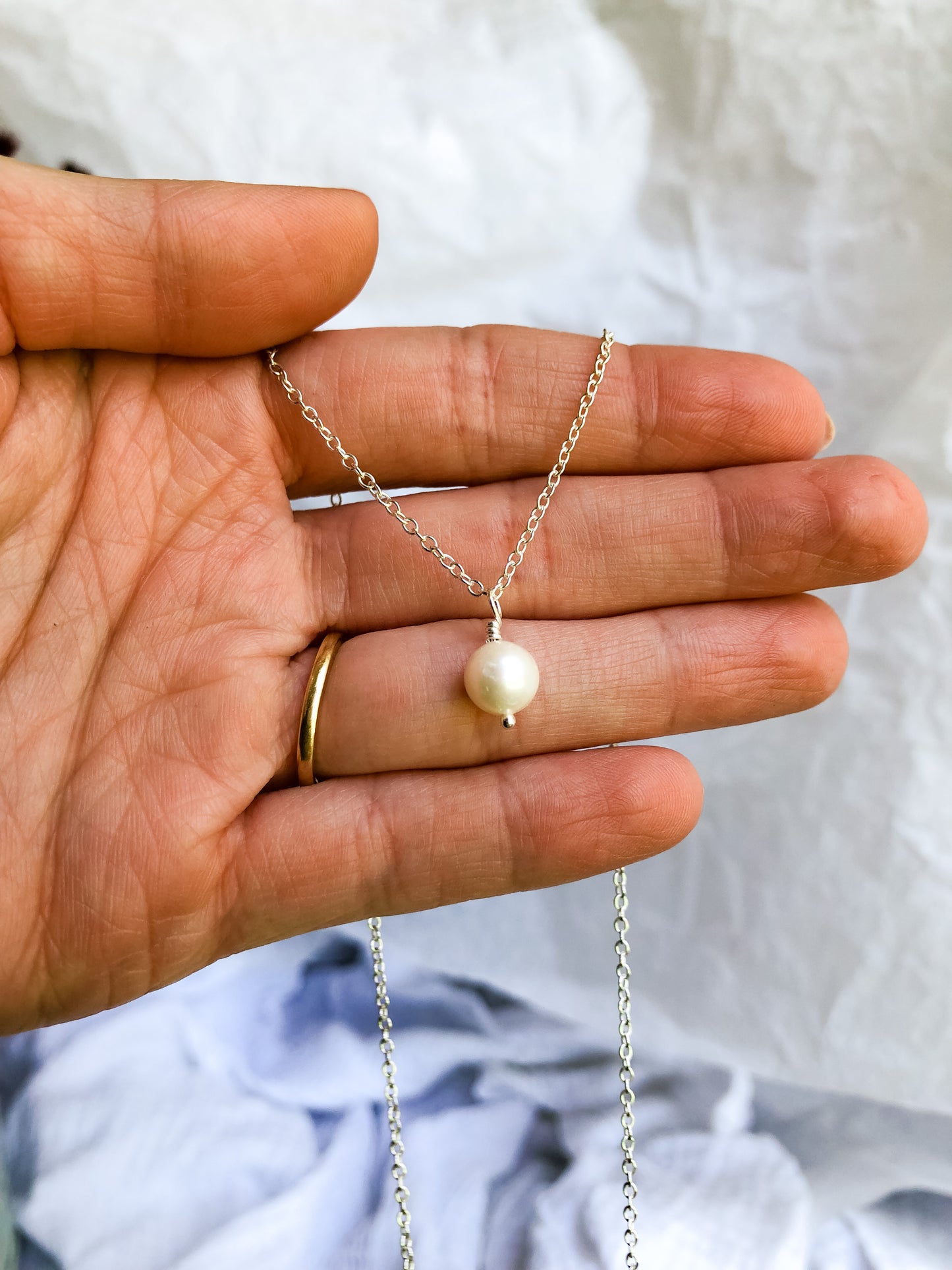 Emmy Pearl Drop Necklace