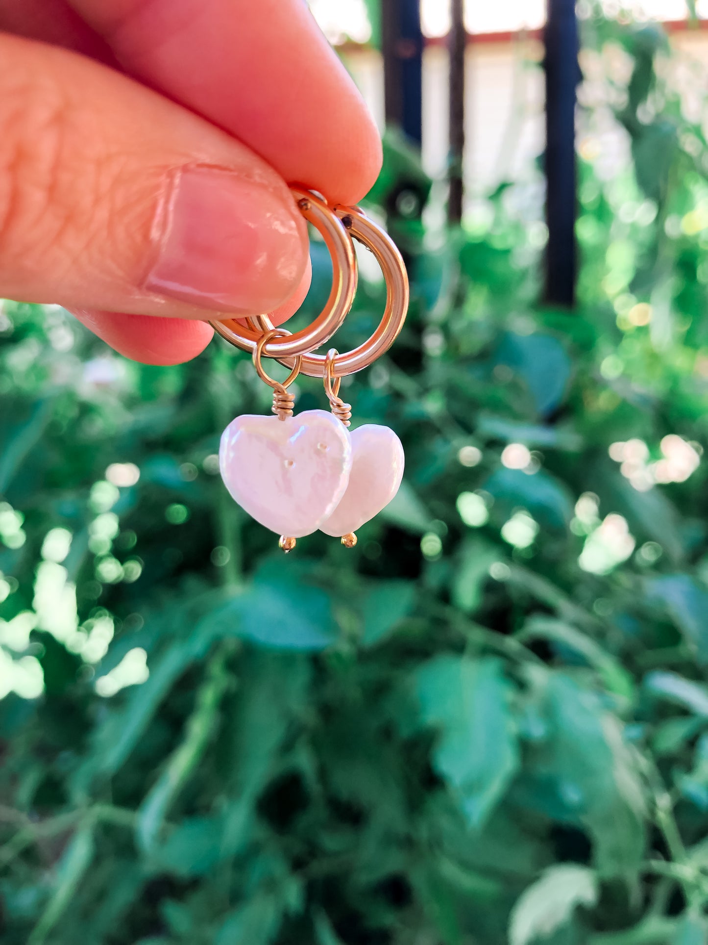 Heart Shaped Baroque Pearl Hoop Earrings - Gold Filled or Sterling Silver