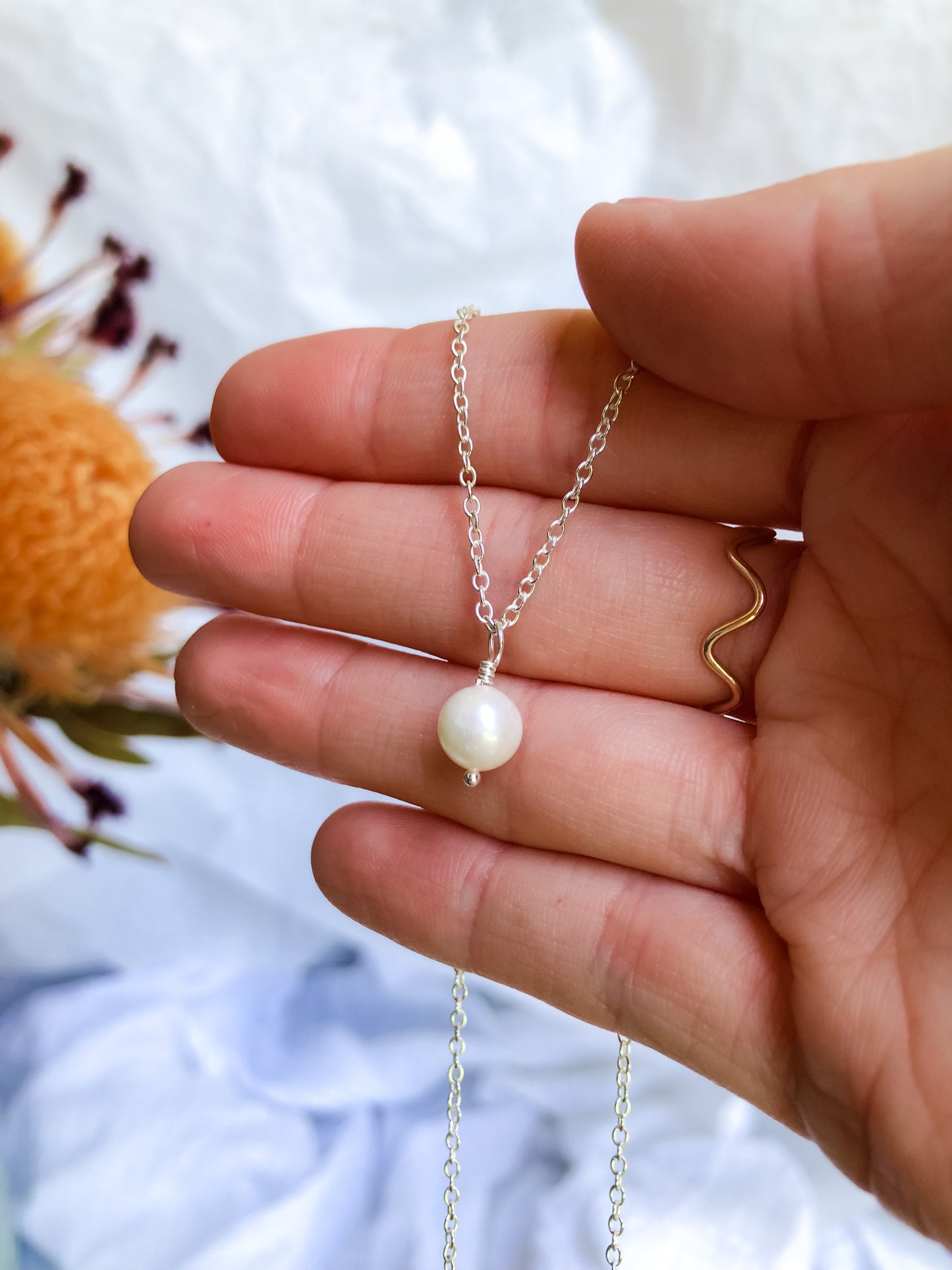 Emmy Pearl Drop Necklace