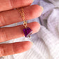 Amethyst Chunk Pendant Necklace - Genuine Amethyst Gemstone Necklace