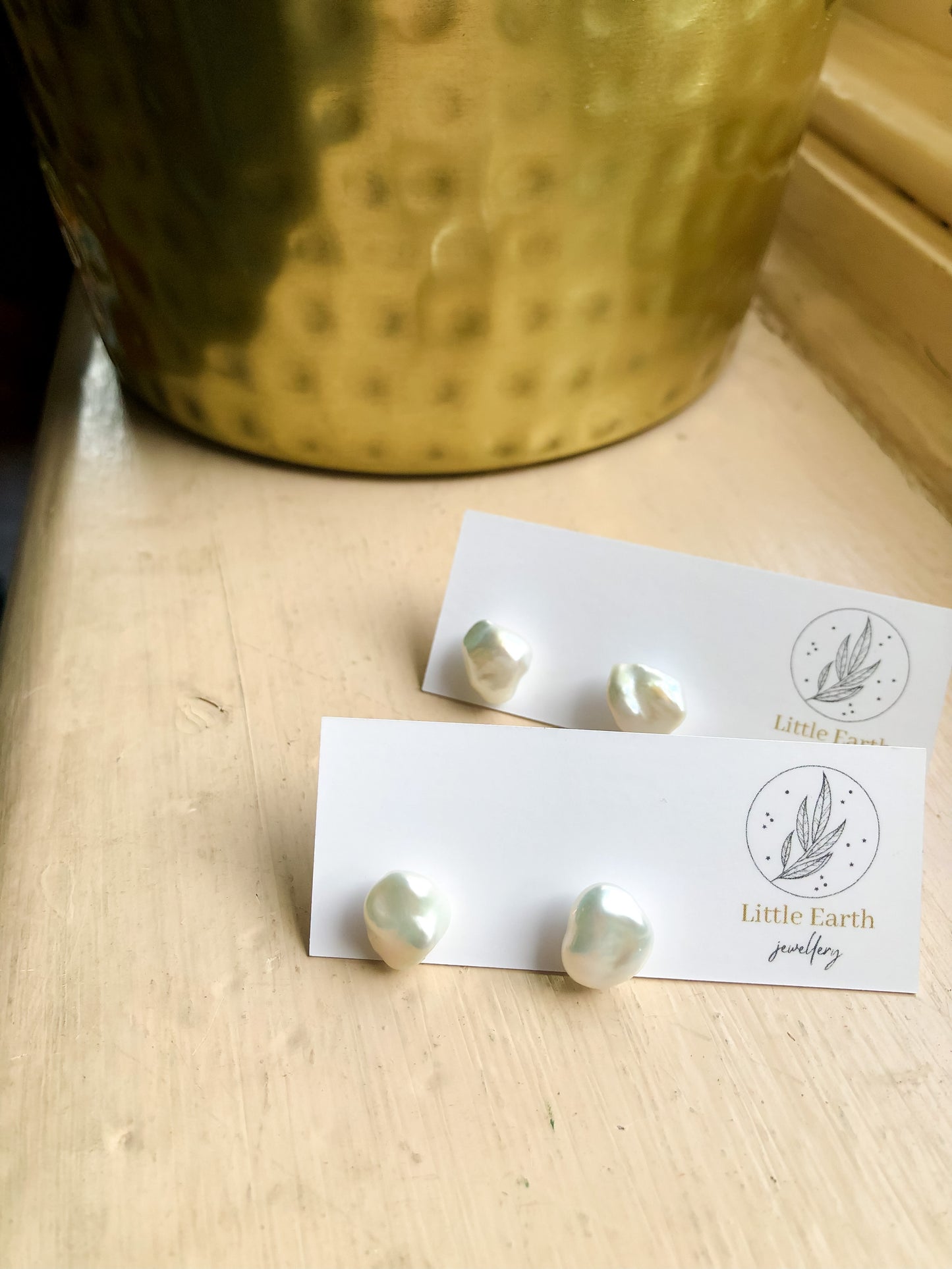 Desley Studs - Irregular Keshi Freshwater Pearl Stud Earrings