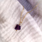 Amethyst Chunk Pendant Necklace - Genuine Amethyst Gemstone Necklace