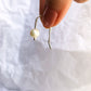 Emmy Pearl Threader Earrings - Mini Hook Tiny White Baroque Pearl Earrings