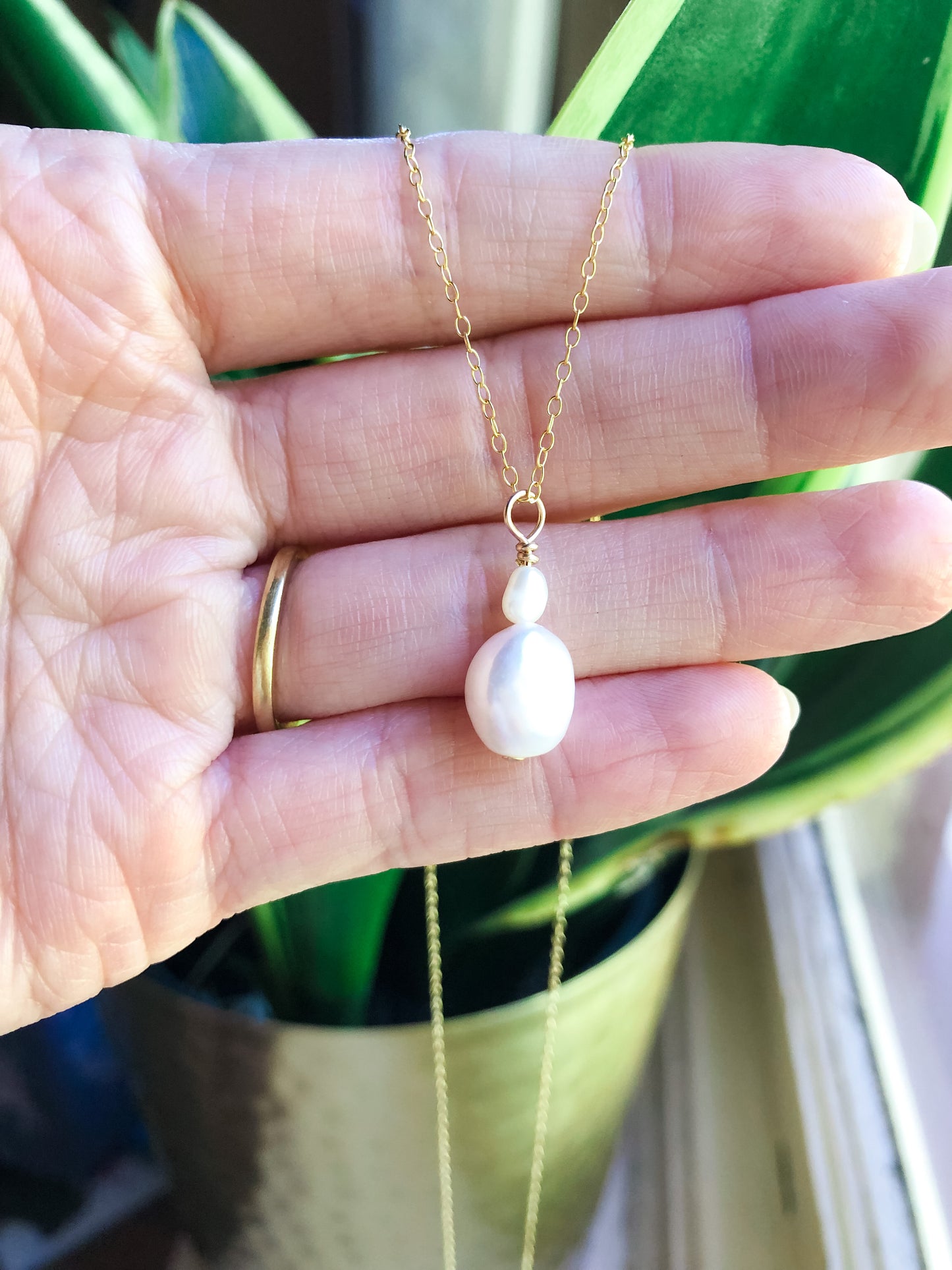 Jasmine Necklace - Double Baroque Pearl Necklace