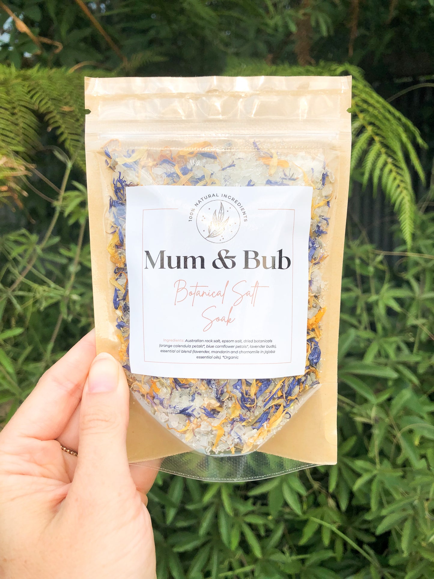 Bath Salt Soak: Lavender, Mandarin & Camomile Bath Salts - Mum & Bub pregnancy & breastfeeding safe bath salts