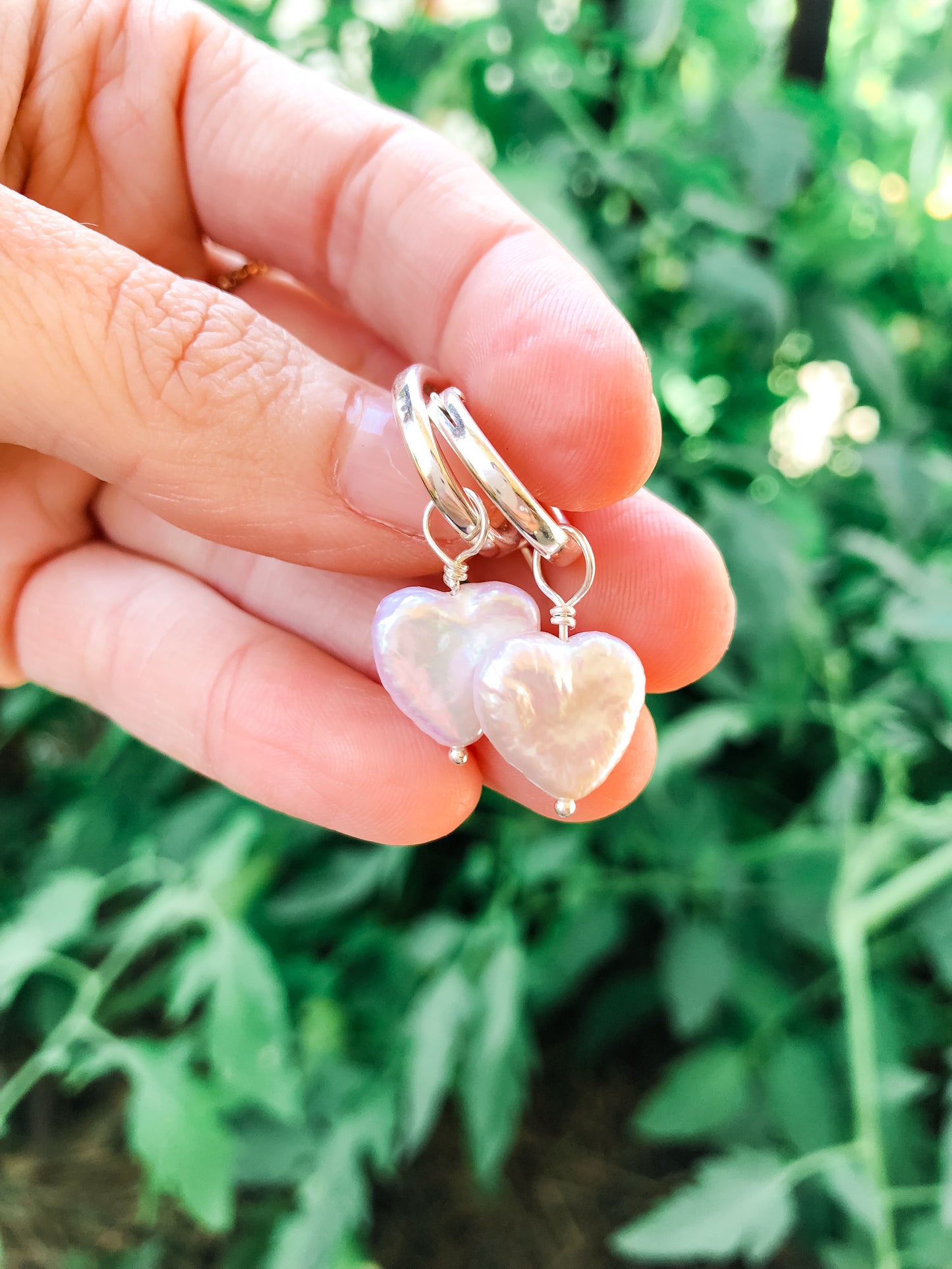 Heart Shaped Baroque Pearl Hoop Earrings - Gold Filled or Sterling Silver