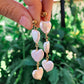 Heart Shaped Baroque Pearl Trio Dangle Earrings - Gold Filled or Sterling Silver