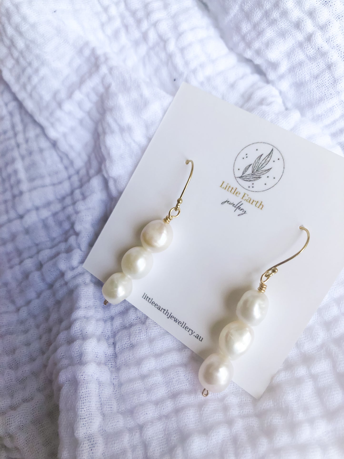 Sofi Drop Earrings - Three Baroque Pearl Drop Earrings