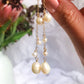 Phoebe Chain Pearl Drop Earrings - Long Chain Baroque Pearl Earrings