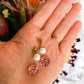 Festive Collection - Pink Glitter Baroque Pearl Stud Dangles