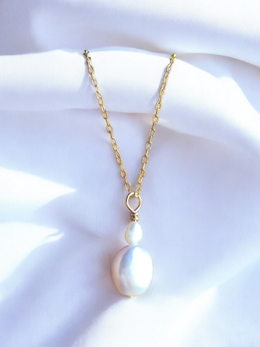 Jasmine Necklace - Double Baroque Pearl Necklace