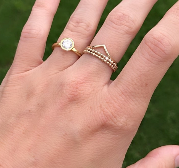 Wishbone ring - dainty stacker ring