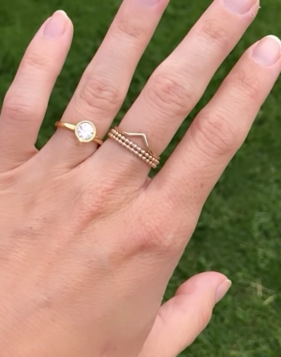 Wishbone ring - dainty stacker ring