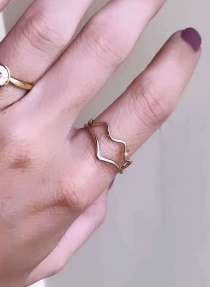 Wishbone ring - dainty stacker ring