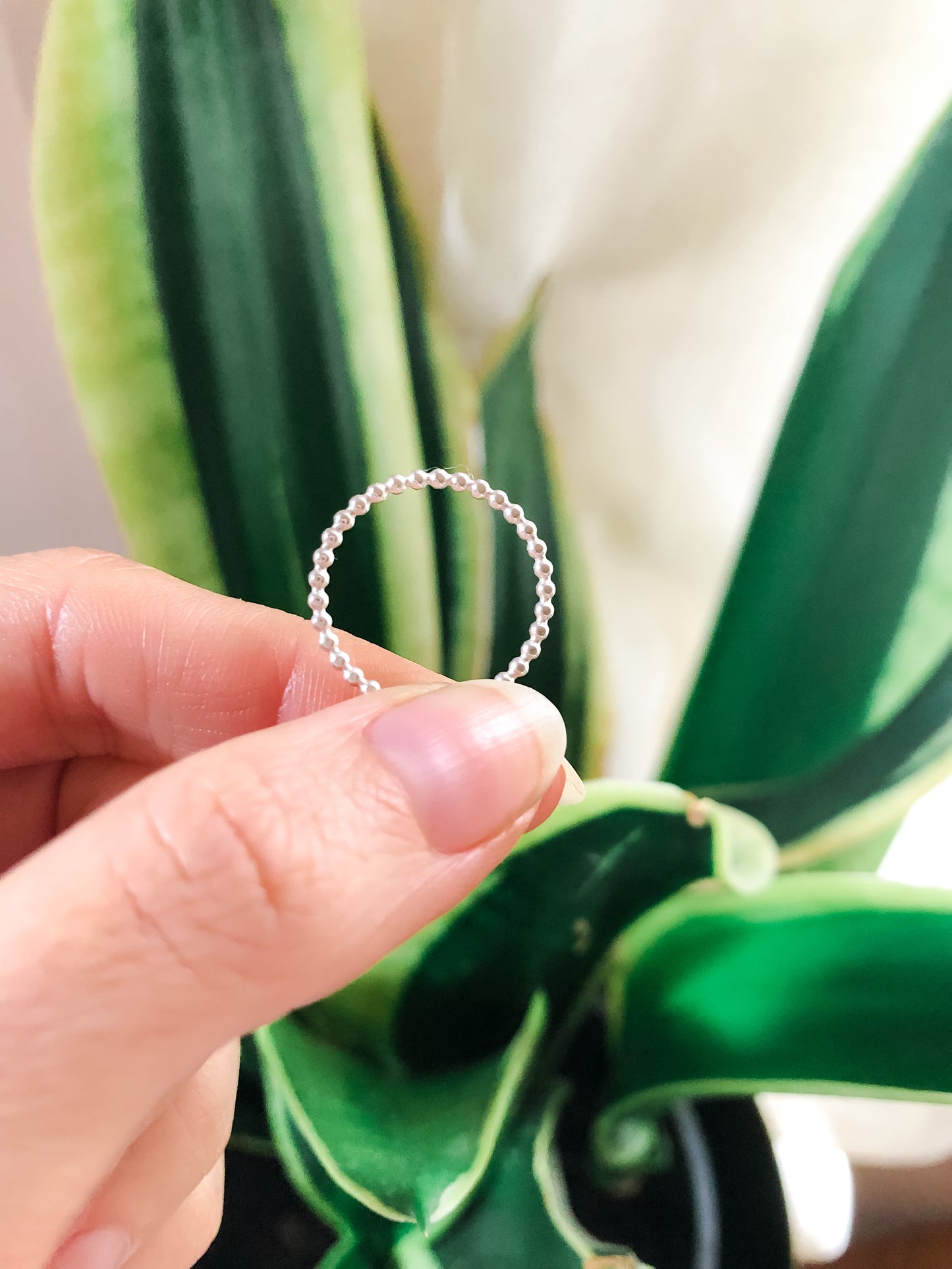 Stellar ring - dainty ball stacker ring