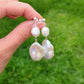 Claire Drops - Premium Fireball Baroque Pearl Earrings - Statement Chunky Natural Baroque Pearl Drop Earrings