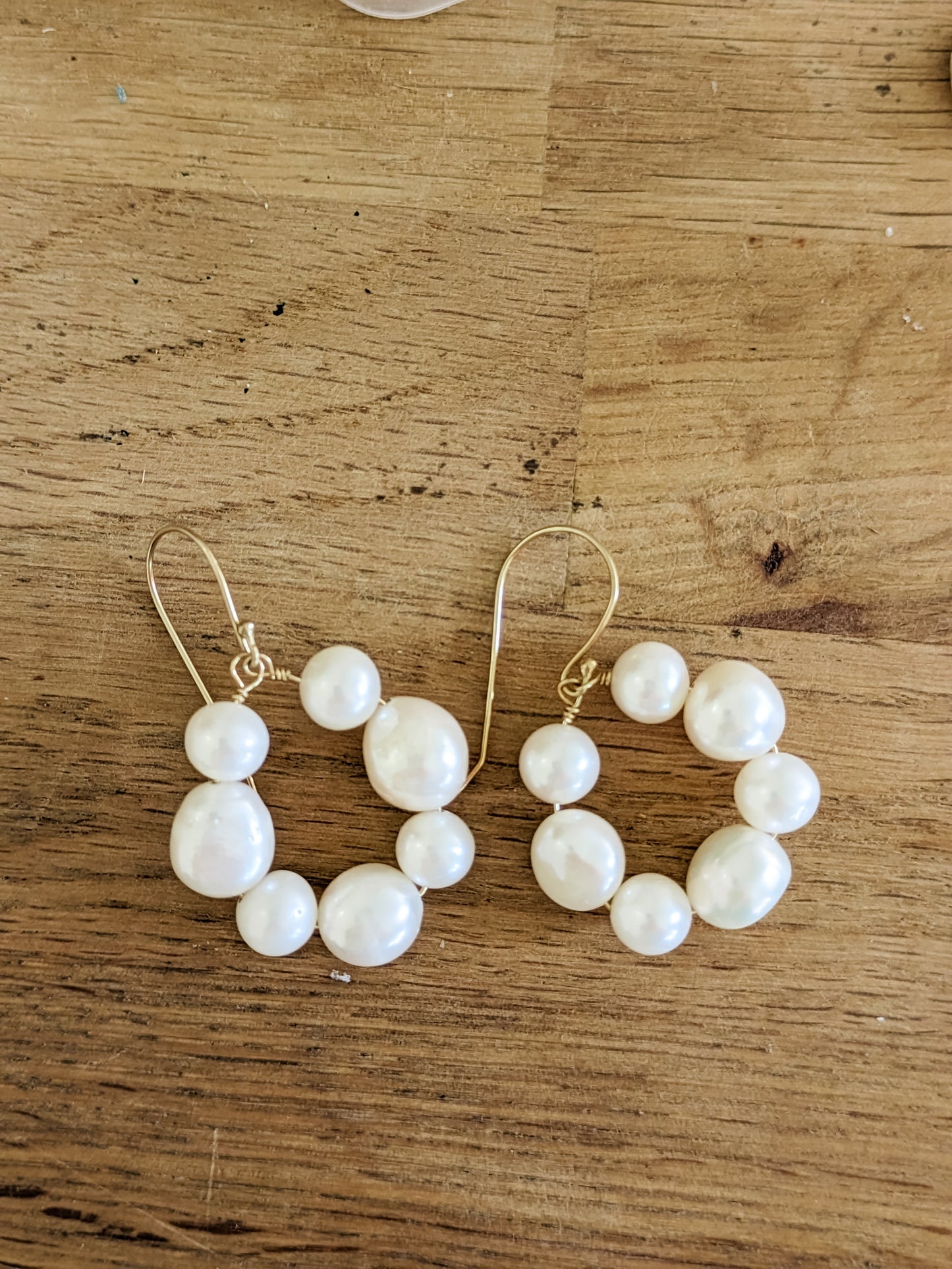 Clover Earrings - Baroque Pearl Circle Drop Earrings