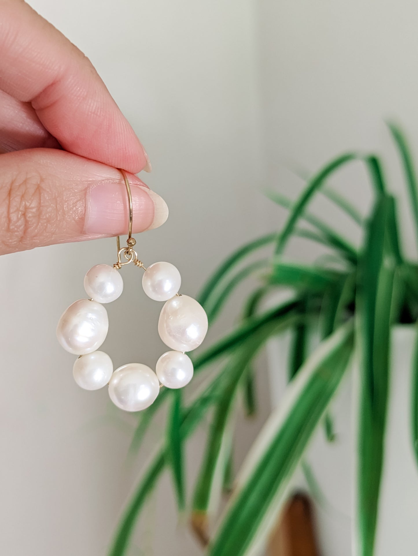 Clover Earrings - Baroque Pearl Circle Drop Earrings