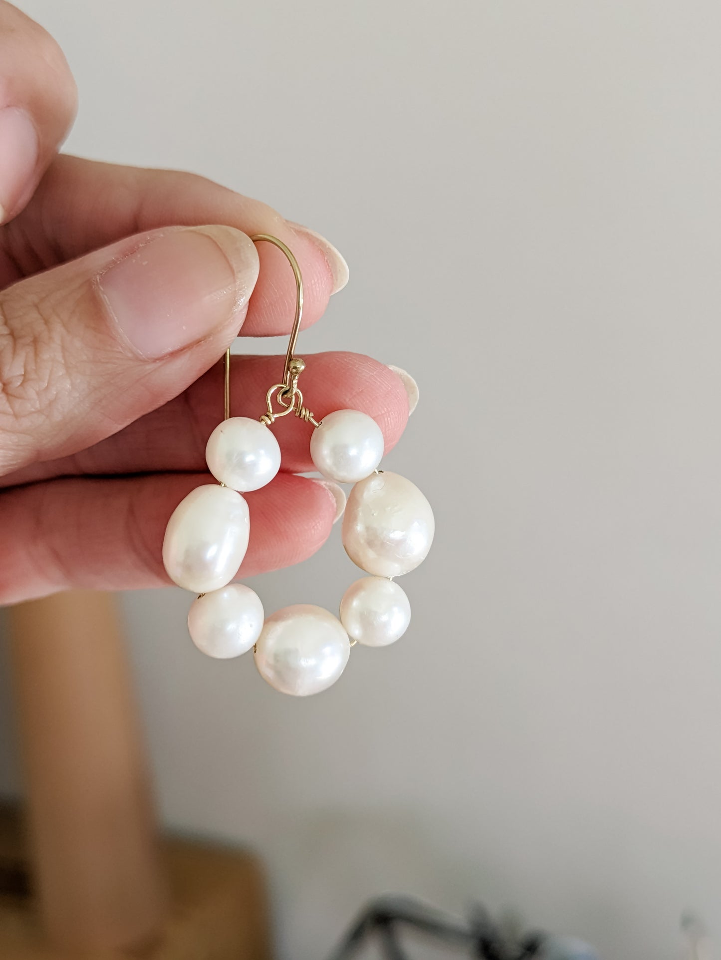 Clover Earrings - Baroque Pearl Circle Drop Earrings