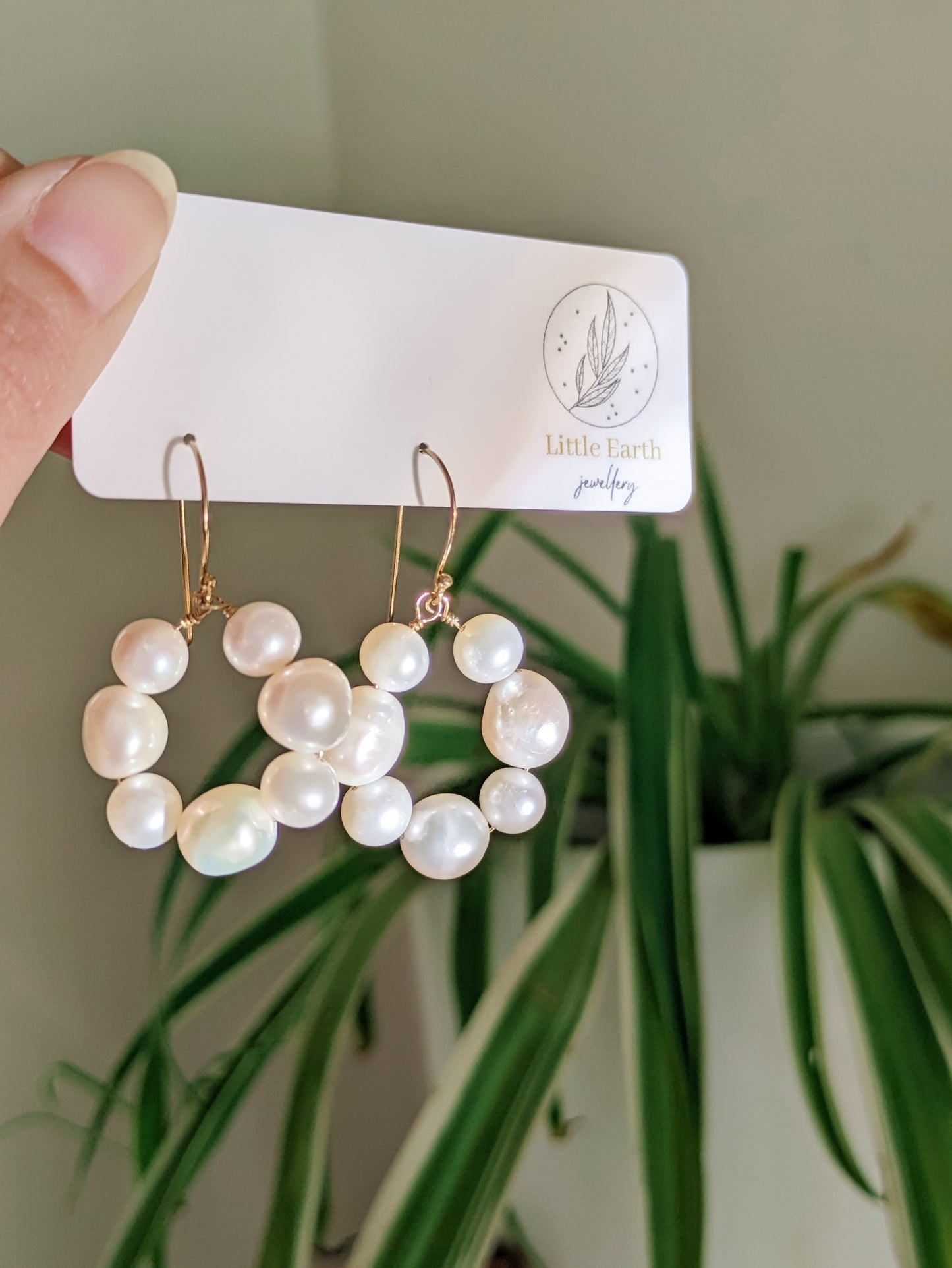 Clover Earrings - Baroque Pearl Circle Drop Earrings