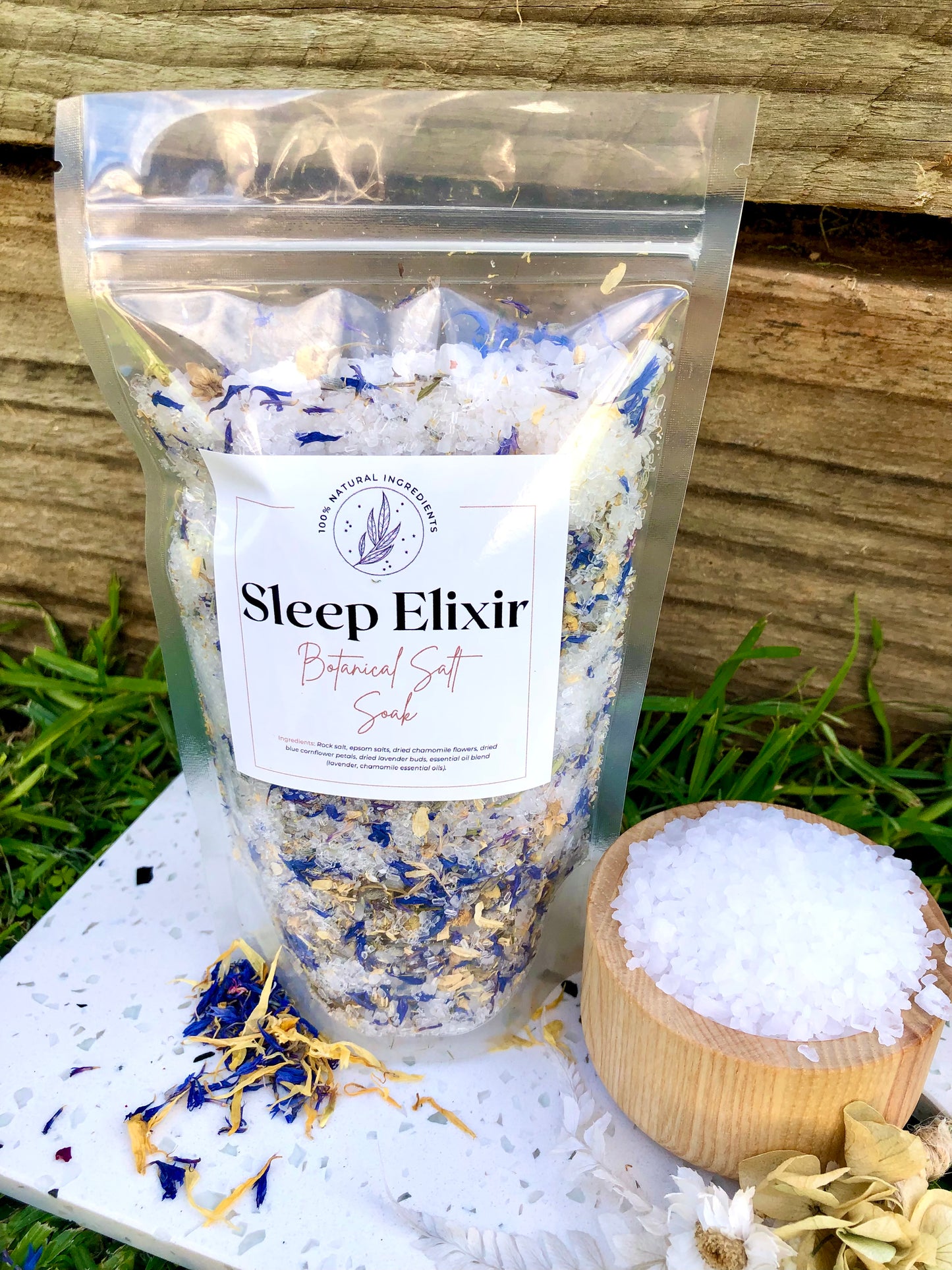 Bath Salt Soak: Chamomile & Lavender Bath Salts - SLEEP ELIXIR