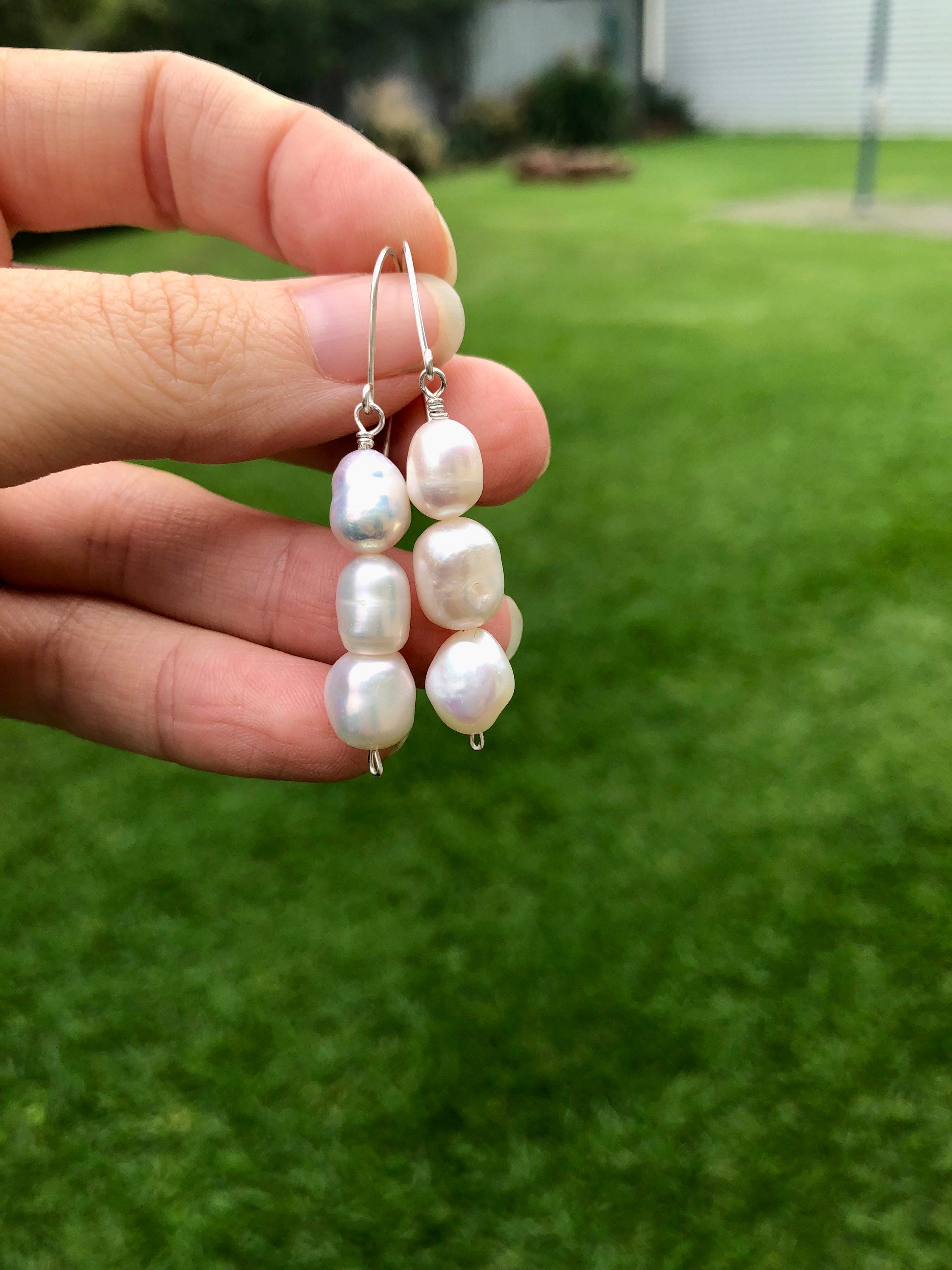 Baroque pearl deals drop earrings